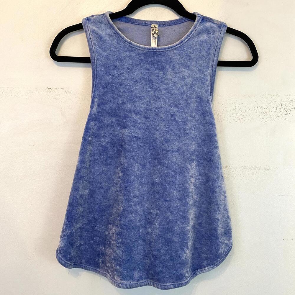 INTIMATELY FREE PEOPLE blue terrycloth tank top